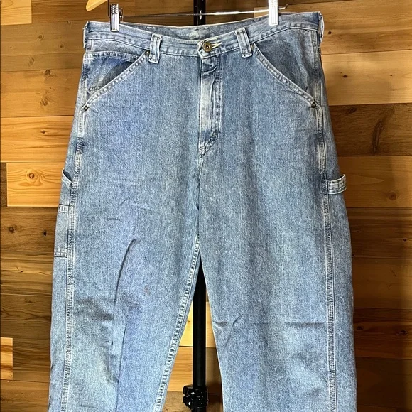 Lee Men's Vintage Carpenter-Relaxed Fit Light Blue Jeans 34x32 - Picture 3 of 8